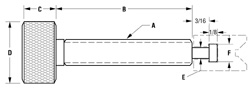 T-Head Type-C Torque Thumb Screw Diagram