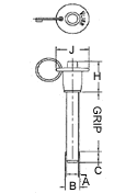 Ball Locking Pin Knopf Griff Drawing