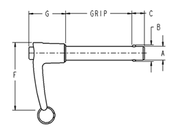 Ball Locking Pin Button Handle Drawing