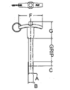 Ball Locking Pin T-Handle Drawing