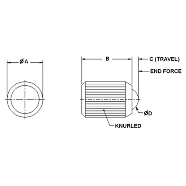 Knurled PressFit Ball Plungers Vlier
