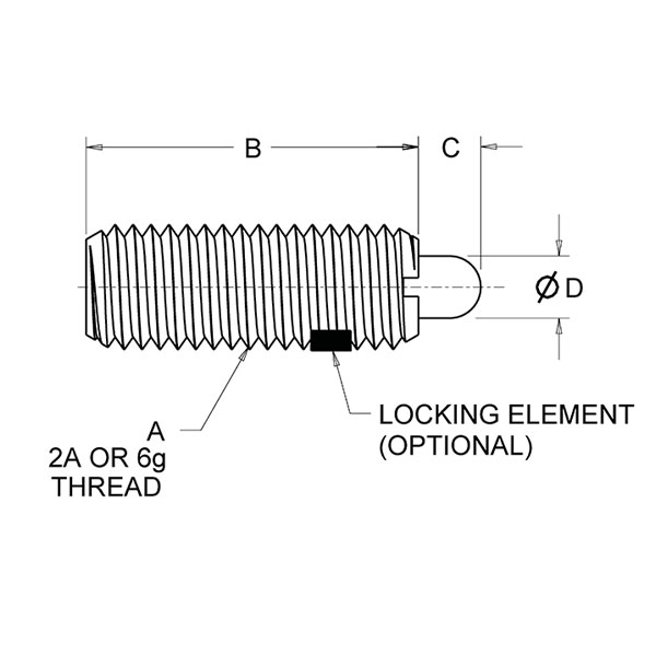 Delrin® Nose Standard Spring Plungers Stainless Steel Vlier