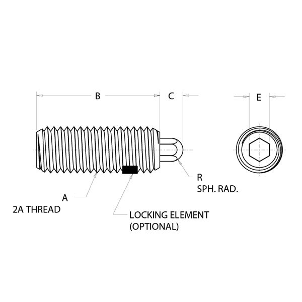 Hex Nose Standard Spring Plungers Vlier